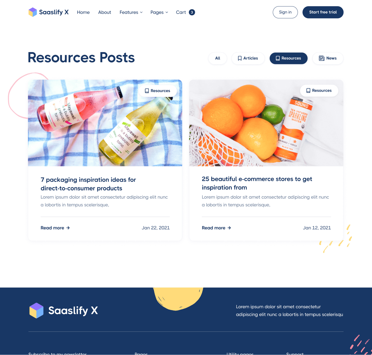 Saaslify - Blog Category page - Modern SaaS Template