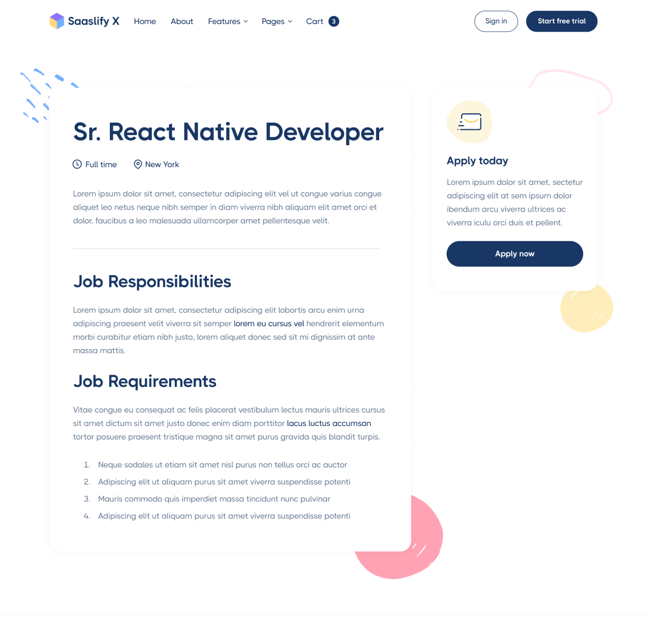 Saaslify - Career Single page - Modern SaaS Template