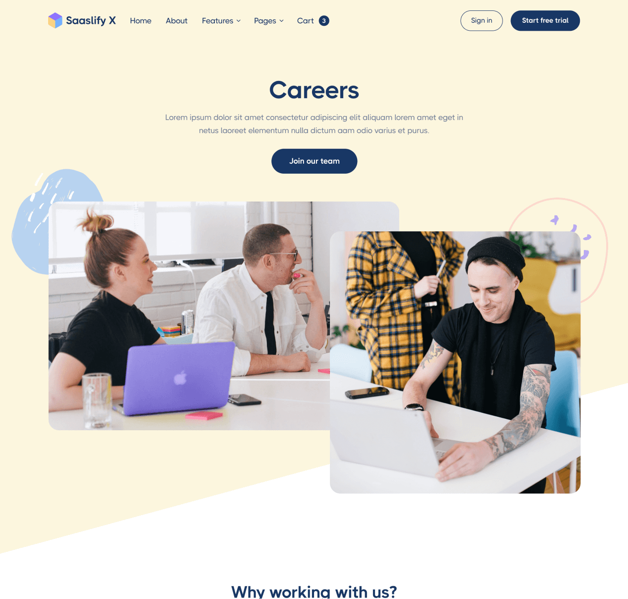 Saaslify - Careers page - Modern SaaS Template