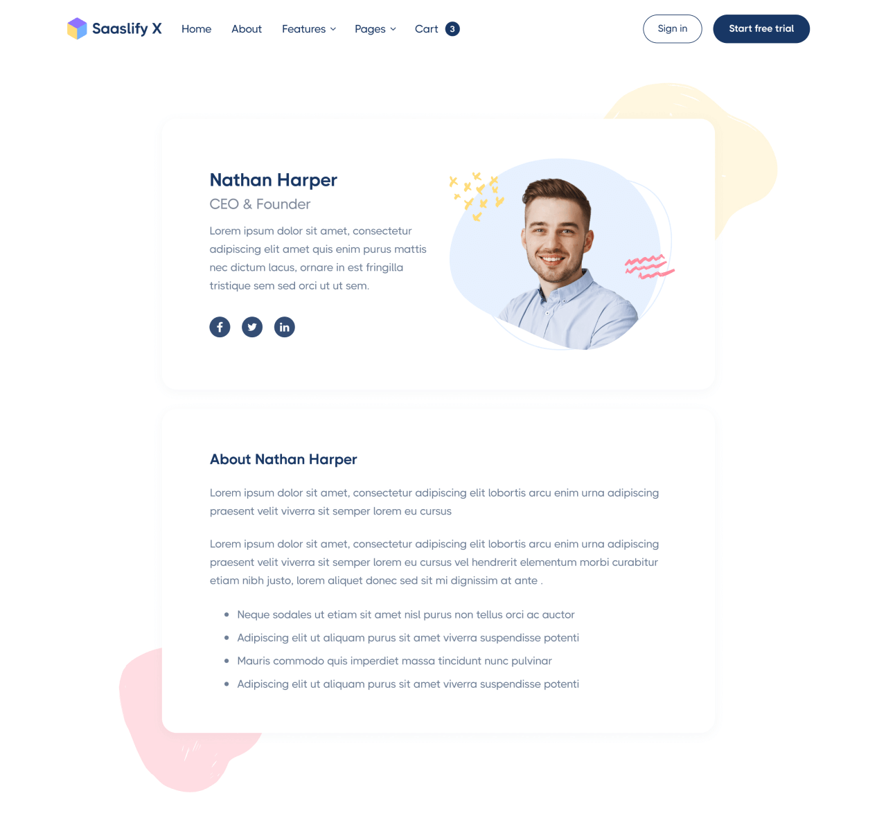 Saaslify - Team Member page - Modern SaaS Template