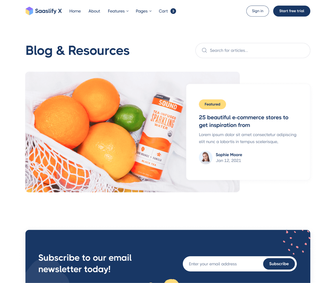 Saaslify - Blog page - Modern SaaS Template