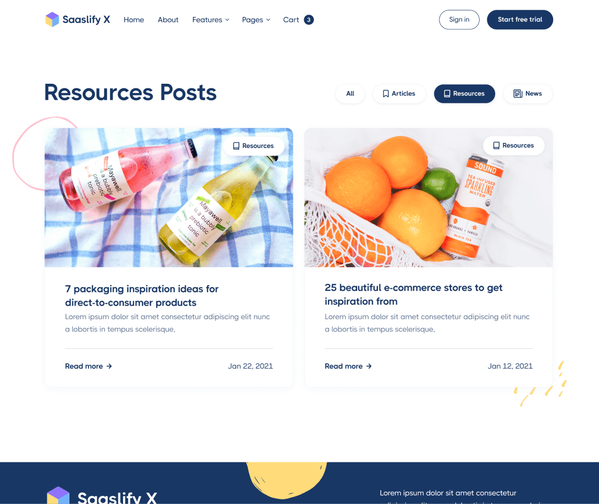 Saaslify - Blog Category page - Modern SaaS Template