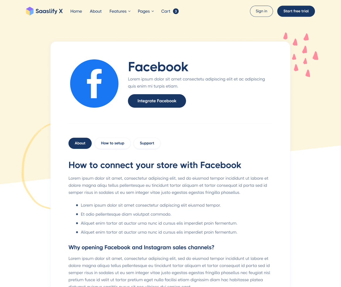 Saaslify - Integration Single page - Modern SaaS Template
